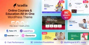 Acadia Theme Education WordPress Theme For University & Online Course
